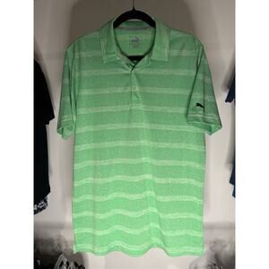 PUMA Golf Polo Shirt mens Size‎ Small Green Striped
